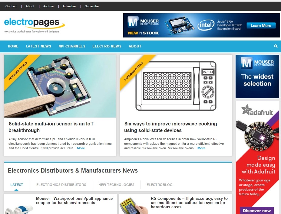 Electropages website 2016