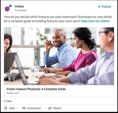 New LinkedIn Sponsored Content Format